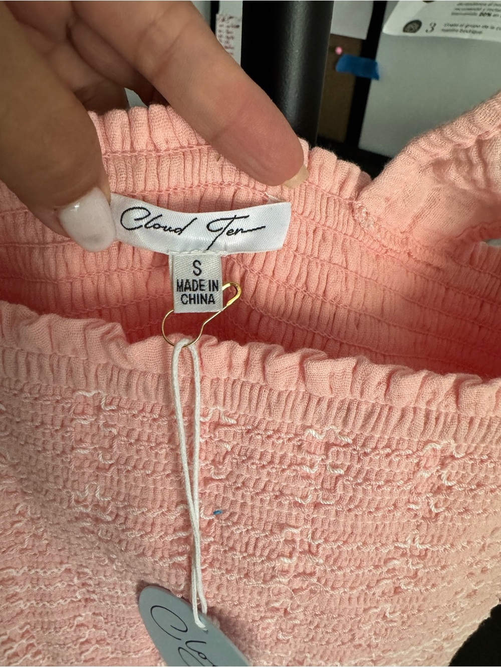 Pink Embroidered Mini Dress with Smocked Bodice - Picture 3 of 3